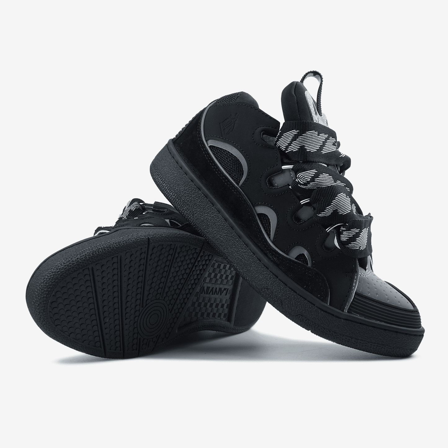 Lanvin Curb Sneakers Black Grey Reflective