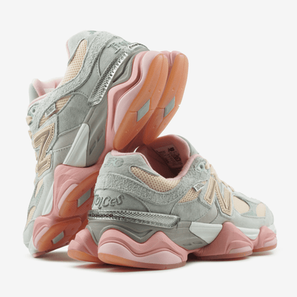 New Balance 9060 Light Gray Pink / Joe Freshgoods Inside Voices Baby Shower Blue