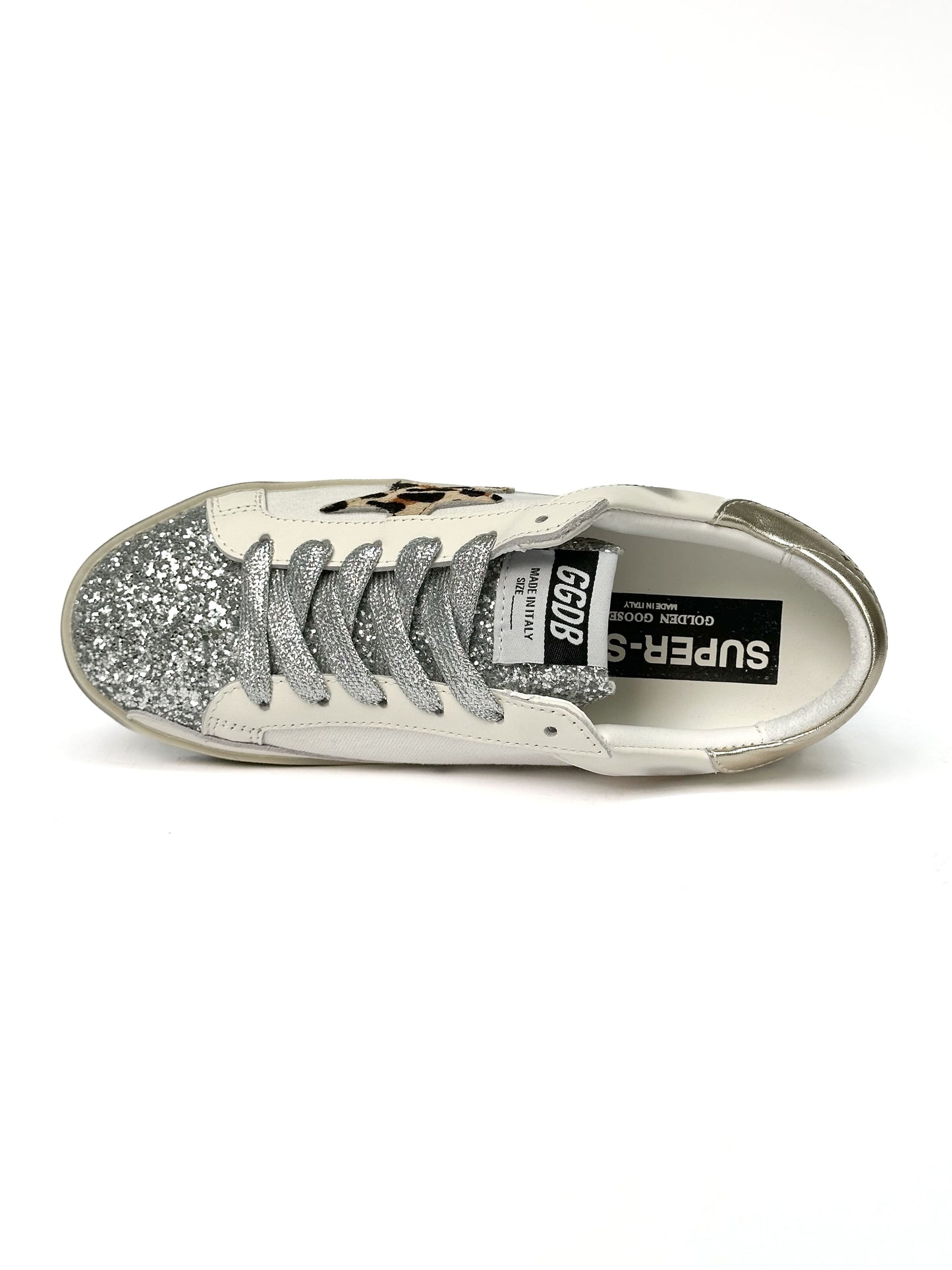 Golden Goose Superstar GGDB SSTAR Leo Print Silver Sparkle
