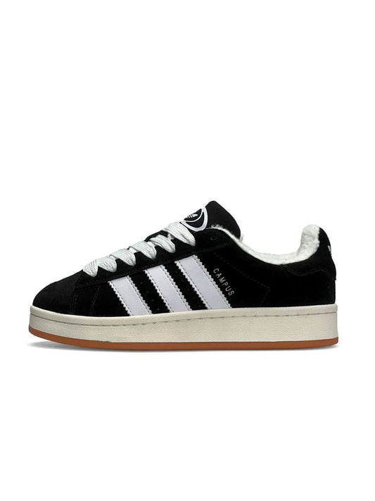 Adidas Campus Black White Gum Fur