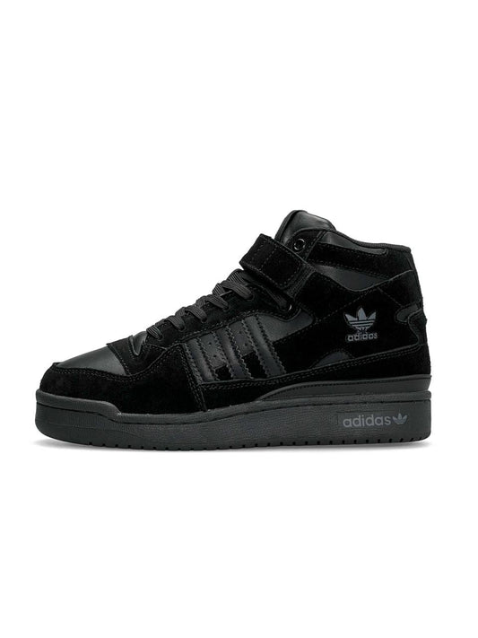 Adidas Forum High Black Suede Fur