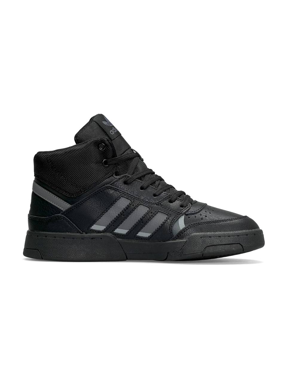 Adidas Drop Step High Black Gray Fur