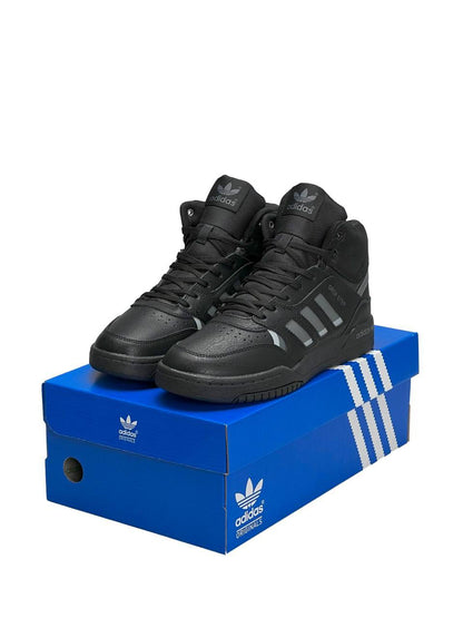 Adidas Drop Step High Black Gray Fur