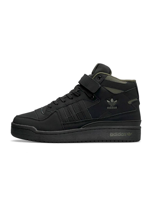 Adidas Forum High Black Matte Khaki Fur