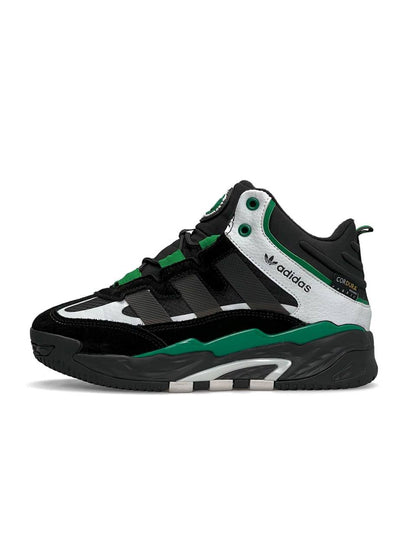 Adidas Niteball High Black White Green Fur