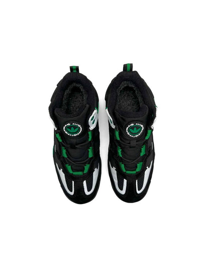 Adidas Niteball High Black White Green Fur