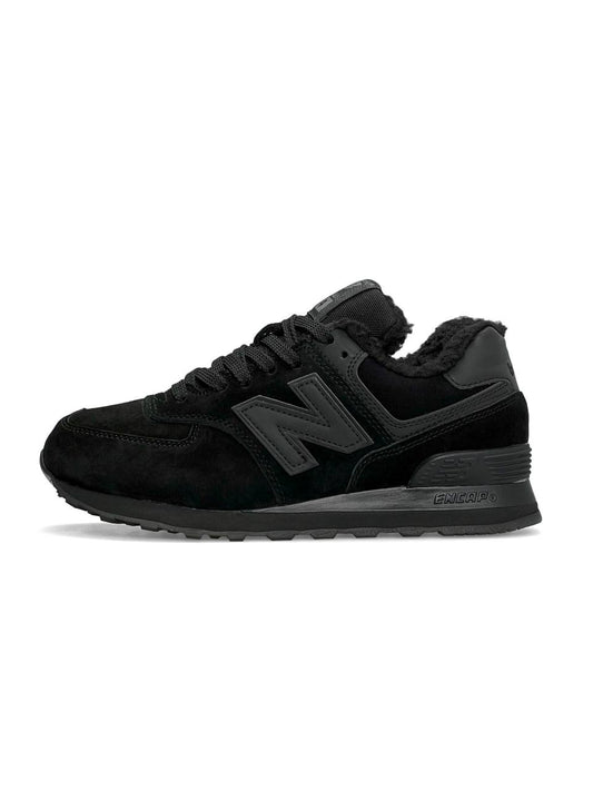 New Balance 574 All Black Fur