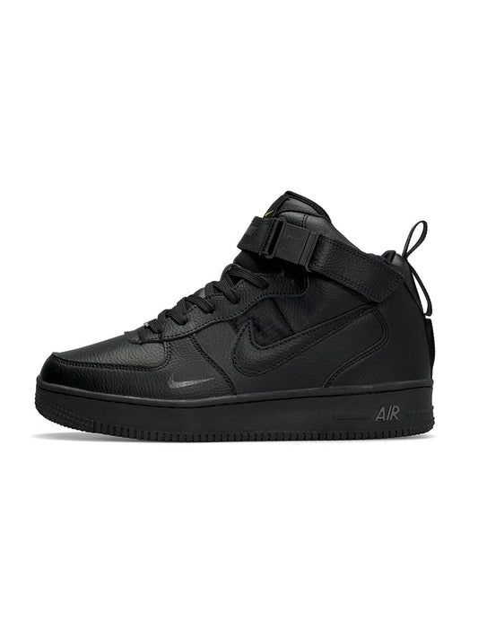 Nike Air Force 1 Utility High All Black Fur