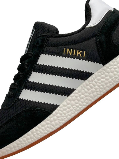 Adidas Iniki Fleece Termo Black White Stripes Gum