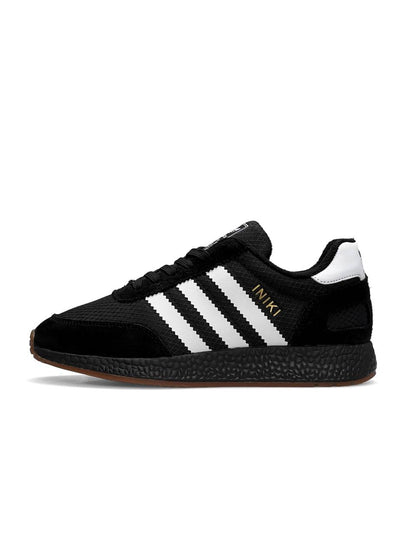 Adidas Iniki Fleece Termo All Black White Stripes Gum