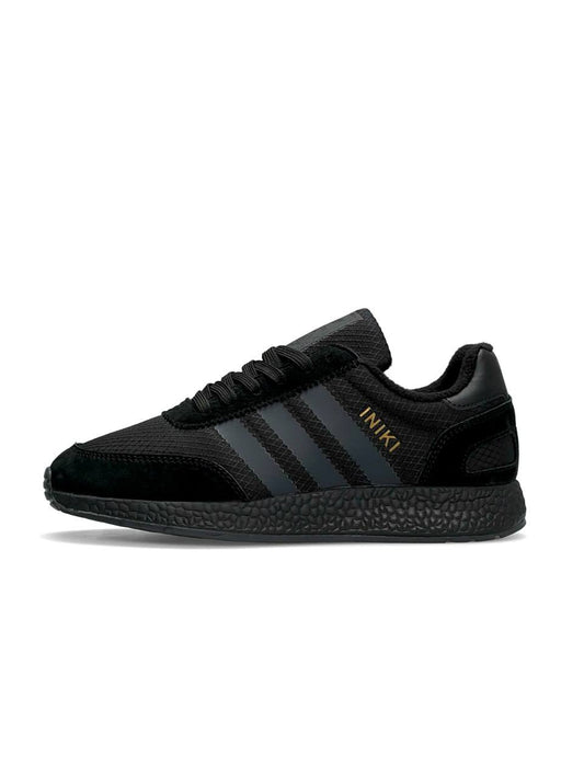 Adidas Iniki Fleece Termo All Black Grey Stripes