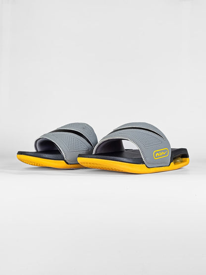 Nike Air Max Cirro Slide Sandals Gray Yellow