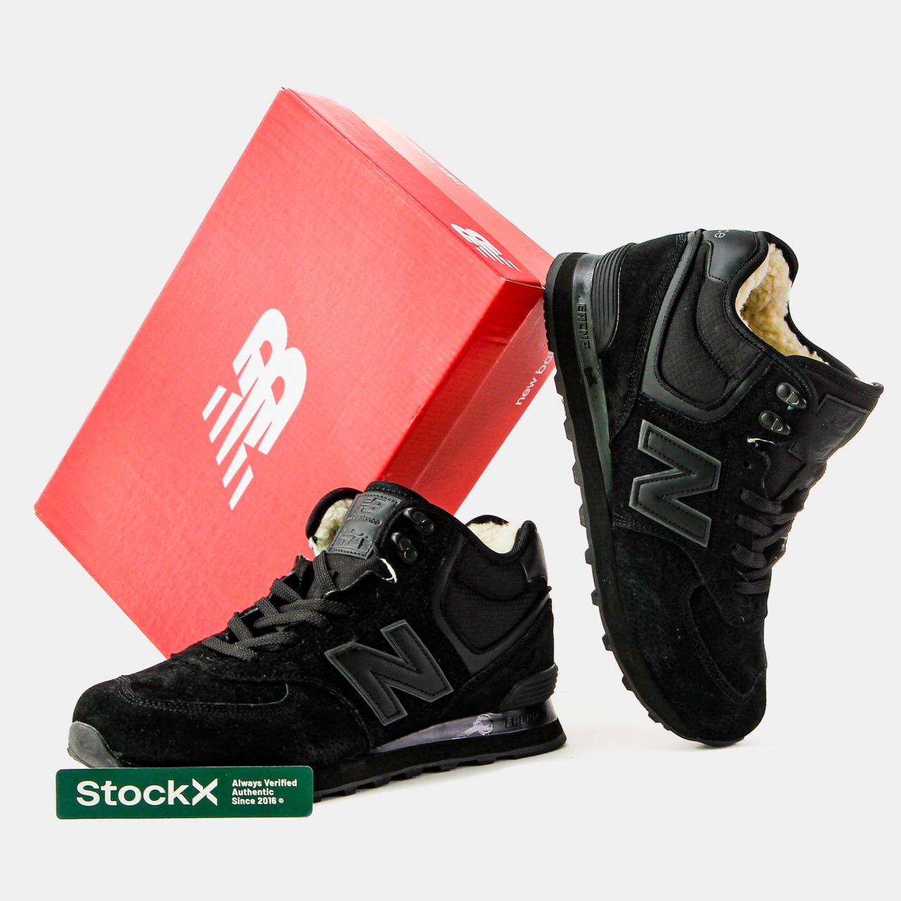 New Balance 574 High Black (хутро)
