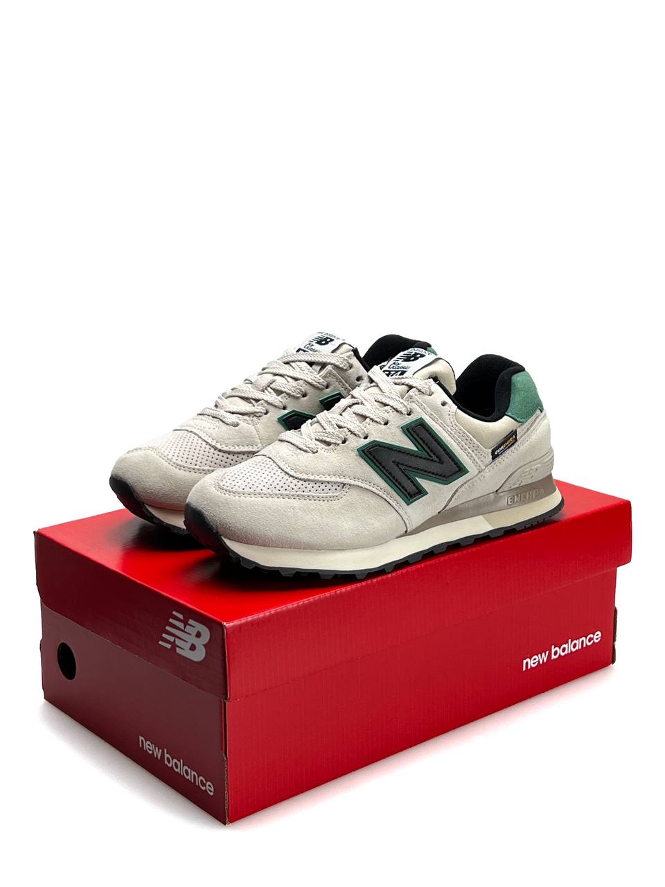 New Balance 574 Beige Black Green Cordura
