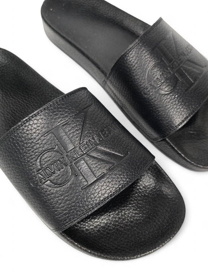 Calvin Klein Slides Leather Black