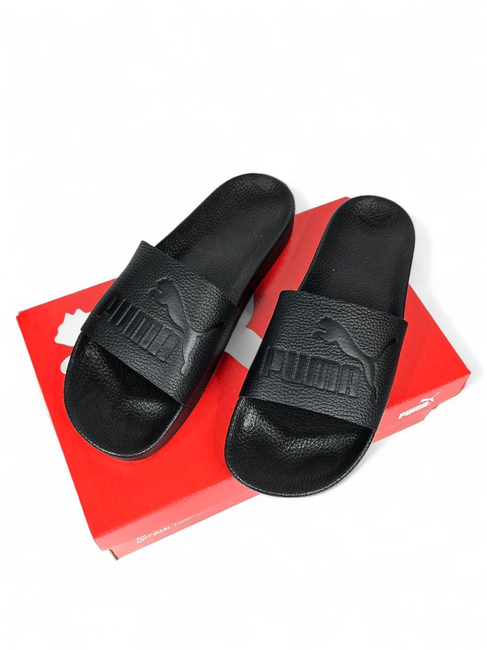 Puma Slides Leather Black