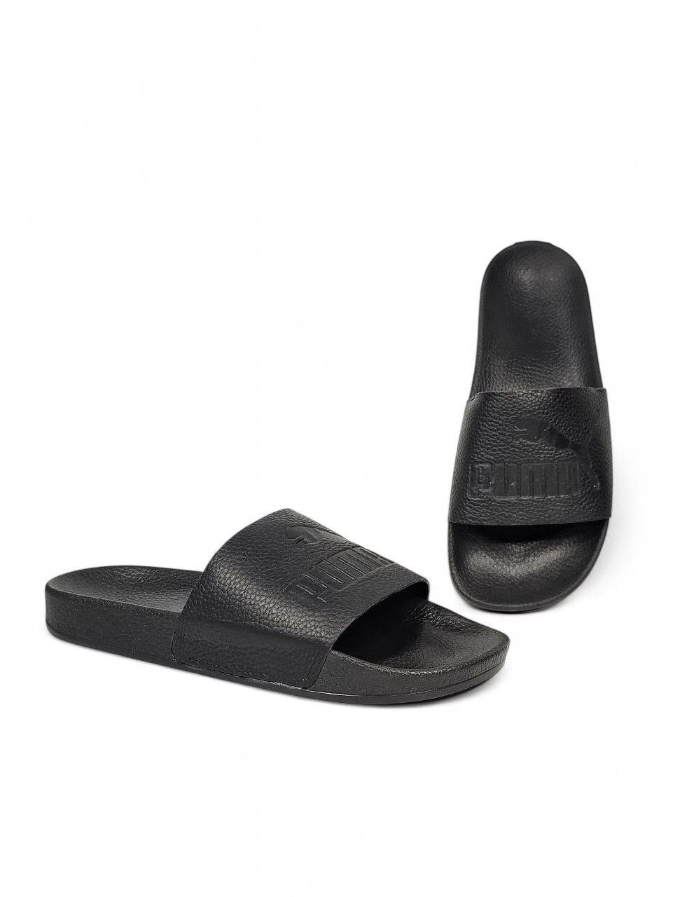 Puma Slides Leather Black