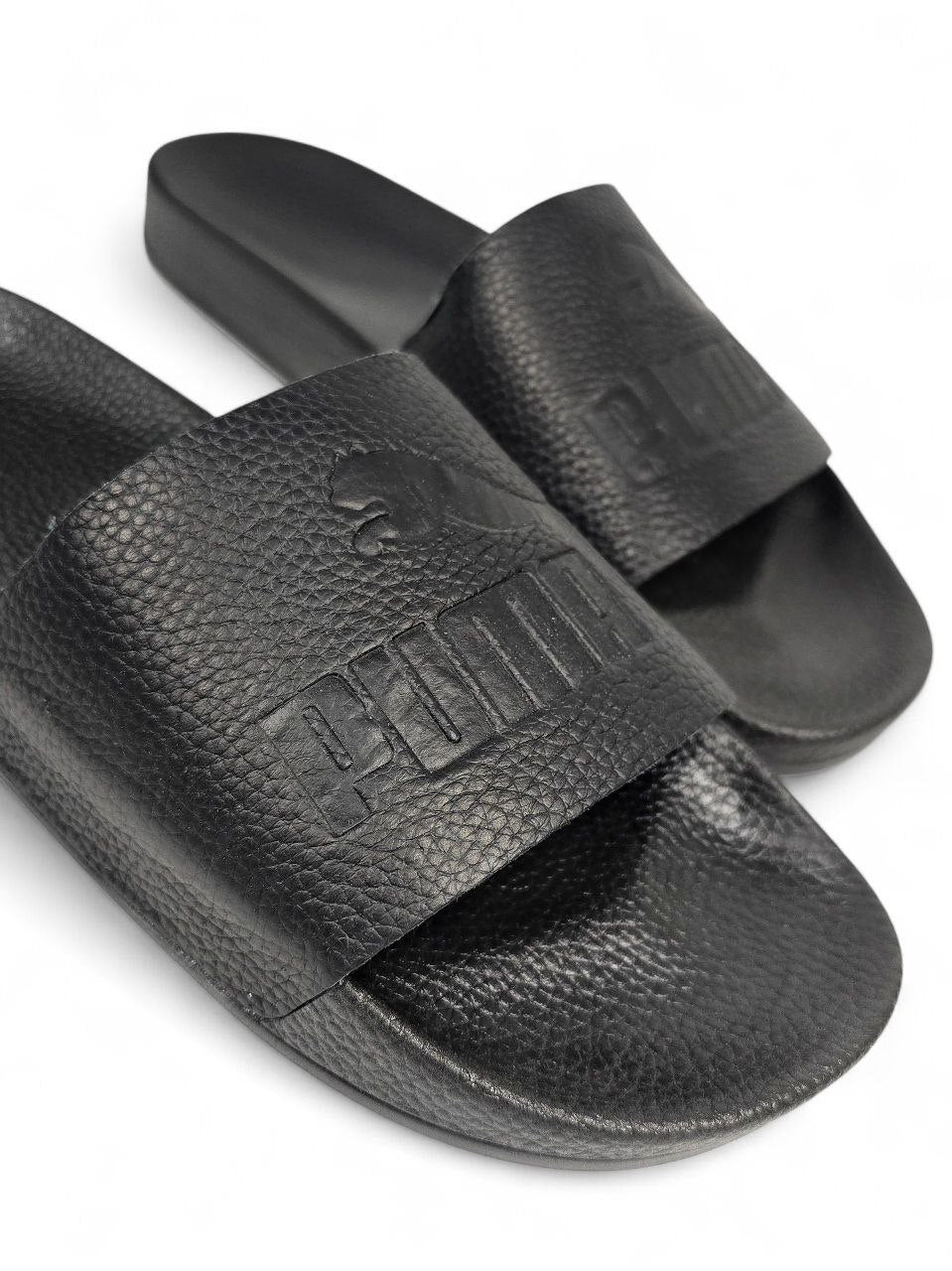 Puma Slides Leather Black