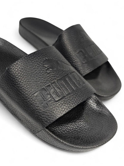Puma Slides Leather Black