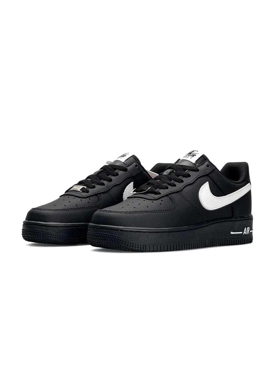 Nike Air Force 1 Low Black White / Black White Logo
