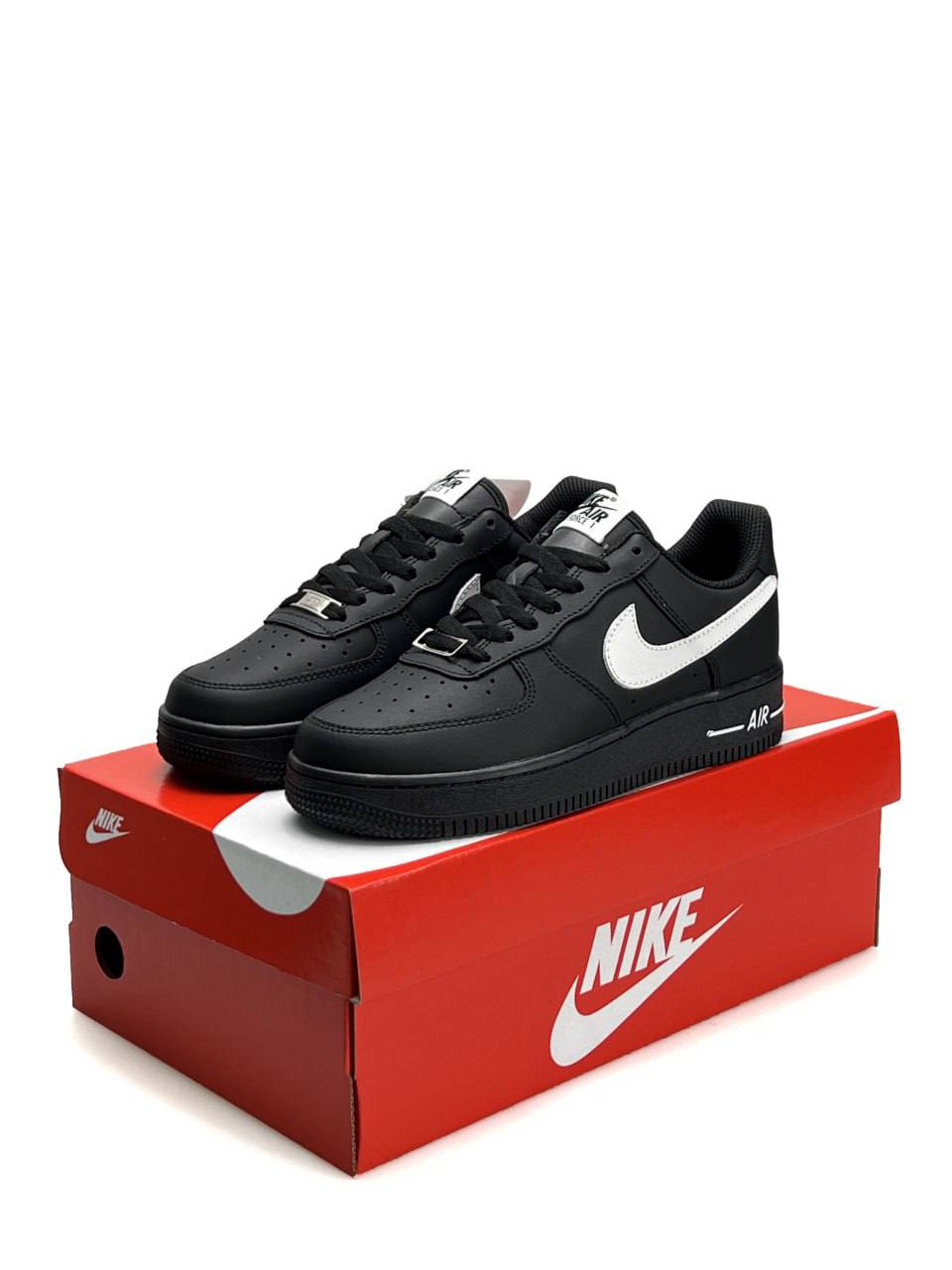 Nike Air Force 1 Low Black White / Black White Logo