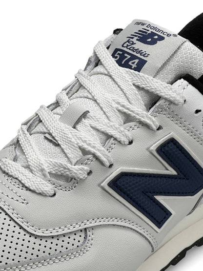 New Balance 574 White Navy Cordura