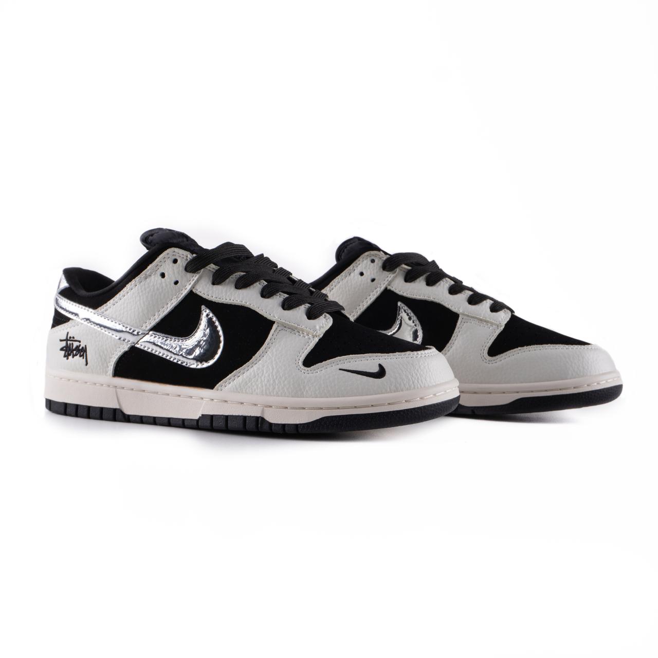 Nike SB Dunk Low x Stussy Black White Metallic