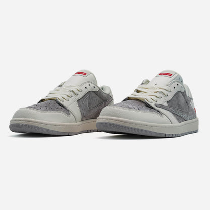 Nike Air Jordan 1 Retro Low x Travis Scott x Supreme White Grey