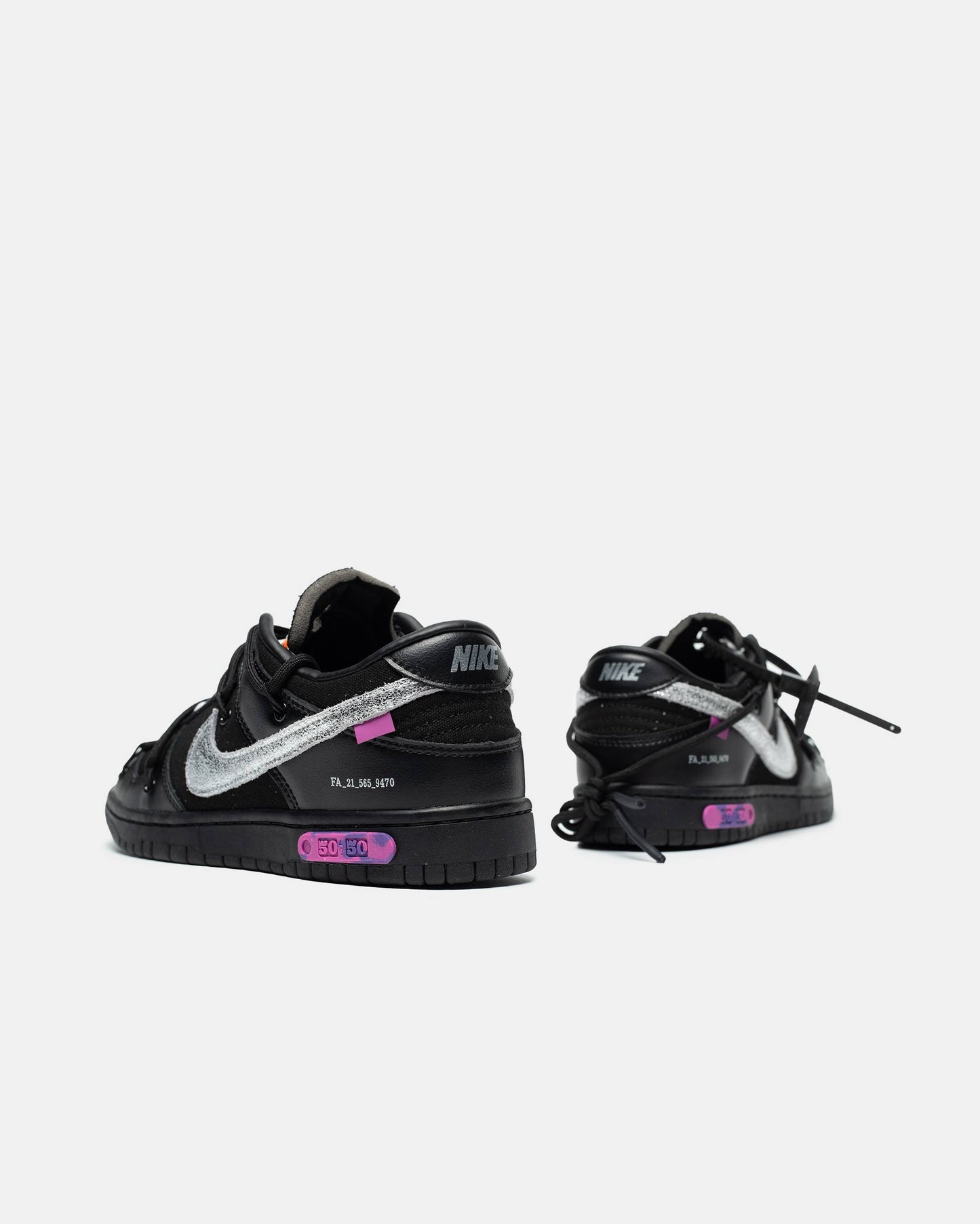 Nike Low Dunk x Off-white 50/50 Black Purple