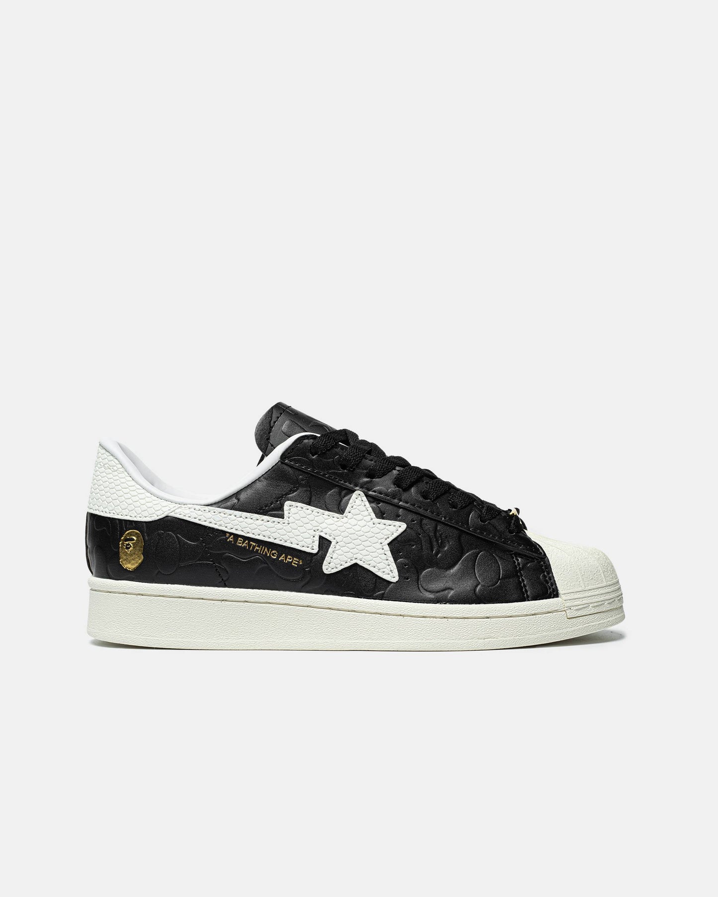 Bape x Adidas Superstar x Atmos Black White