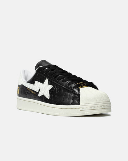 Bape x Adidas Superstar x Atmos Black White