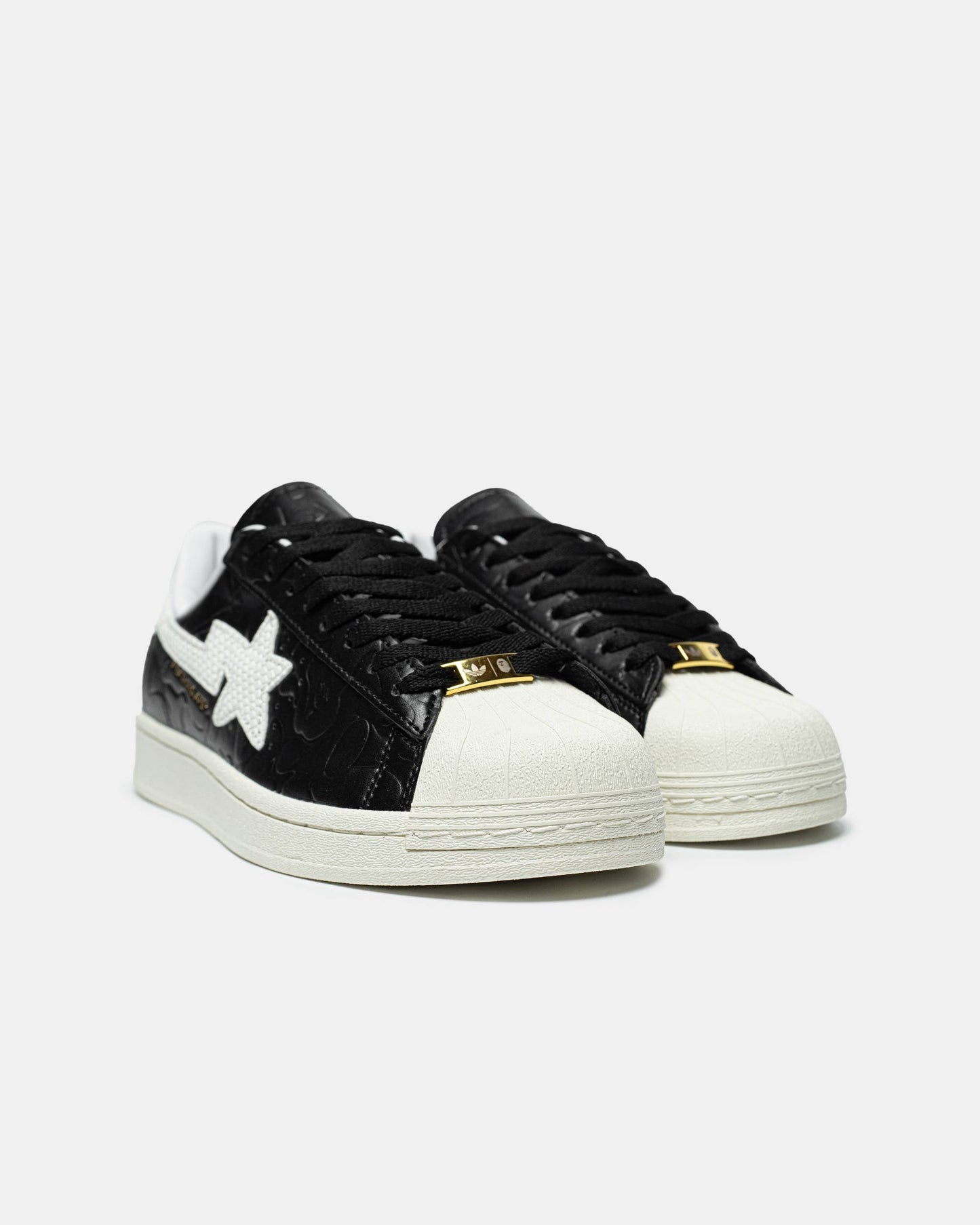 Bape x Adidas Superstar x Atmos Black White