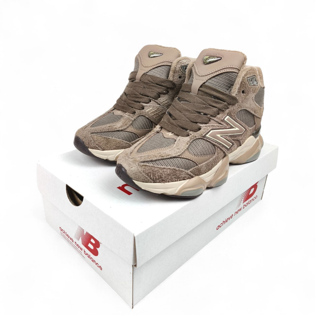 New Balance 9060 Mid Fur Mushroom Brown