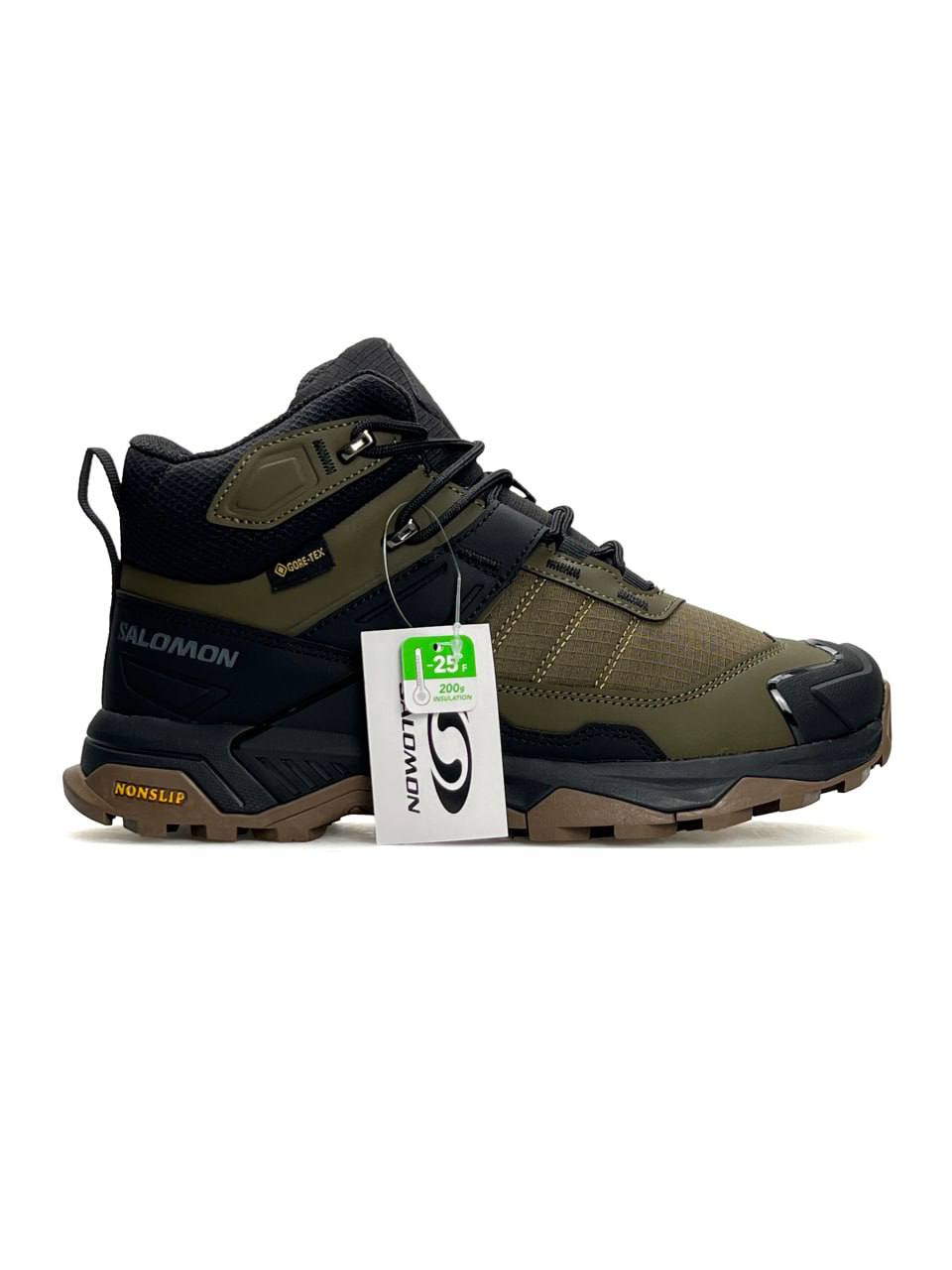 Salomon X Ultra 4 Mid Fur Khaki Black