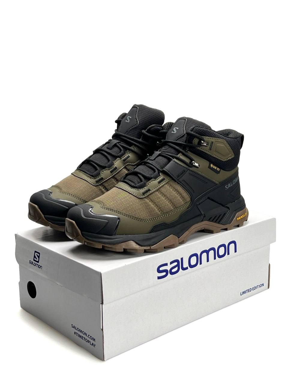 Salomon X Ultra 4 Mid Fur Khaki Black