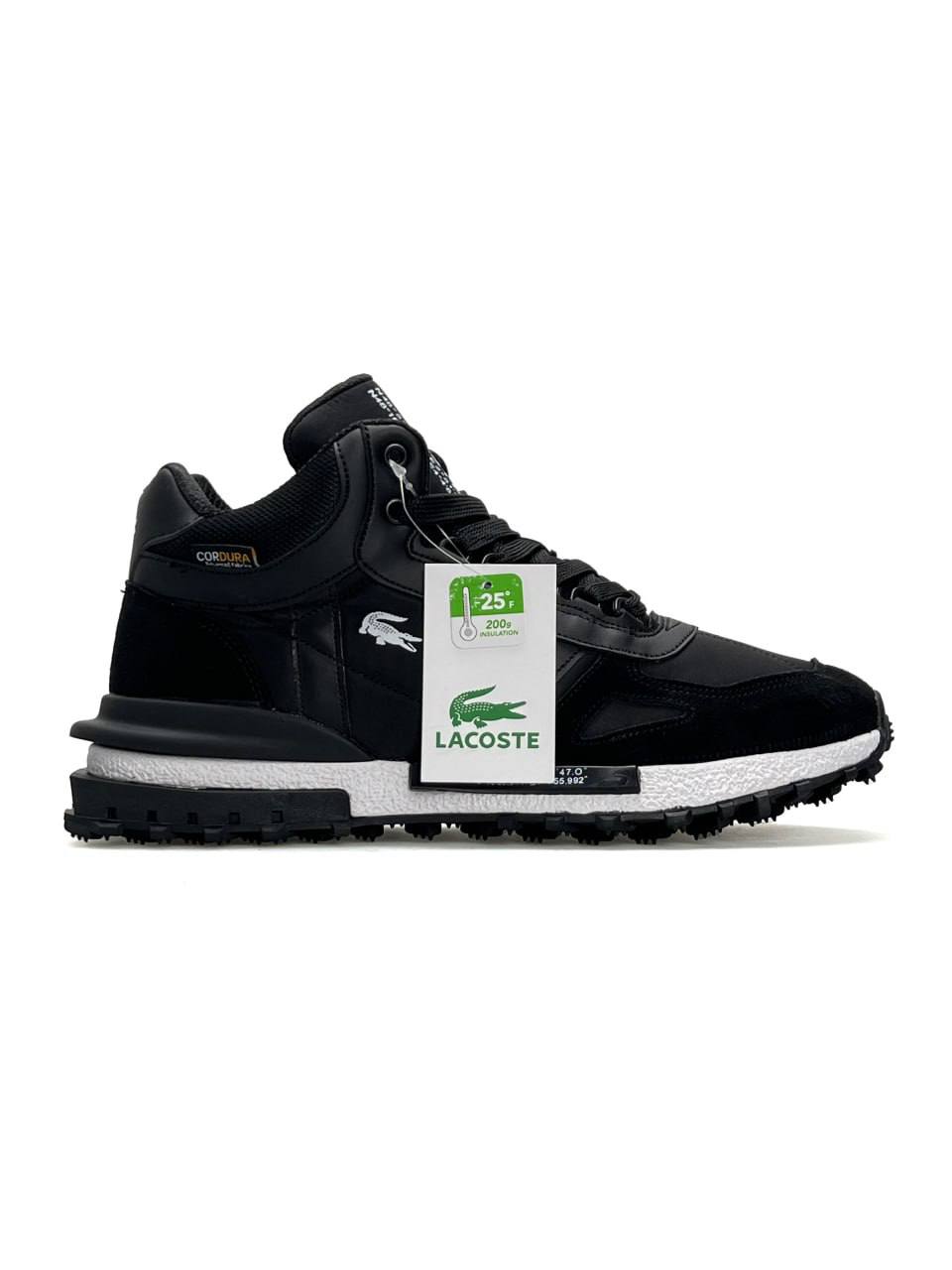 Lacoste Elite Active High Fur Black White
