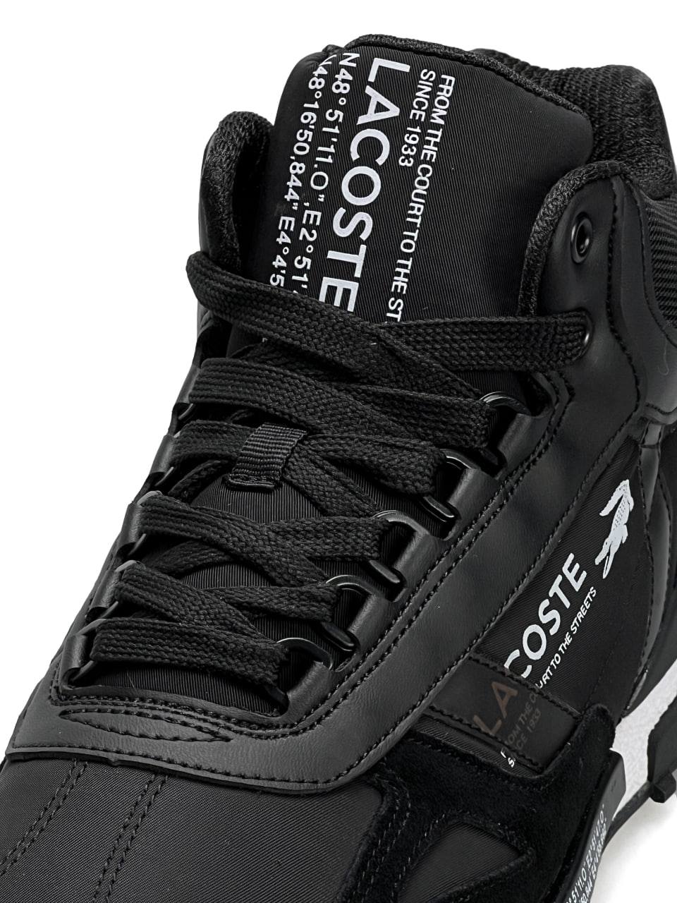 Lacoste Elite Active High Fur Black White