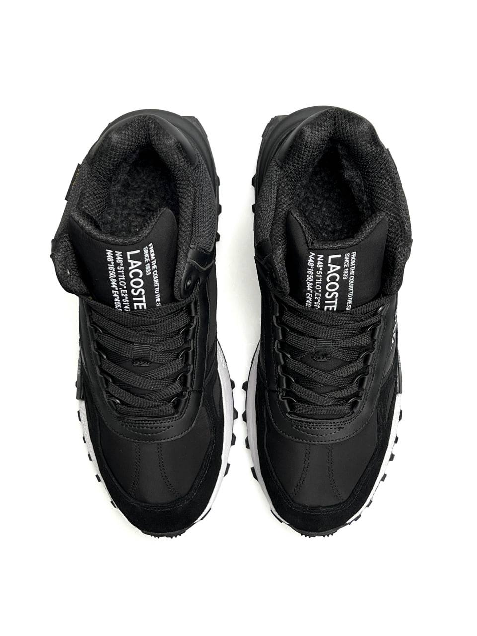 Lacoste Elite Active High Fur Black White