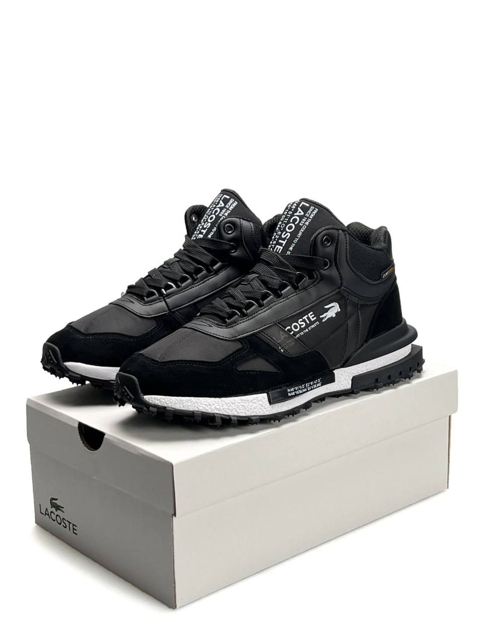 Lacoste Elite Active High Fur Black White
