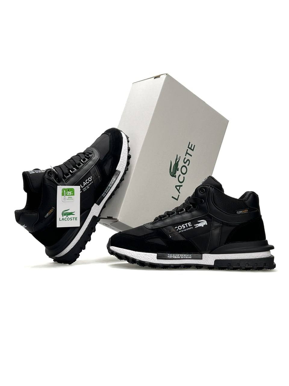 Lacoste Elite Active High Fur Black White