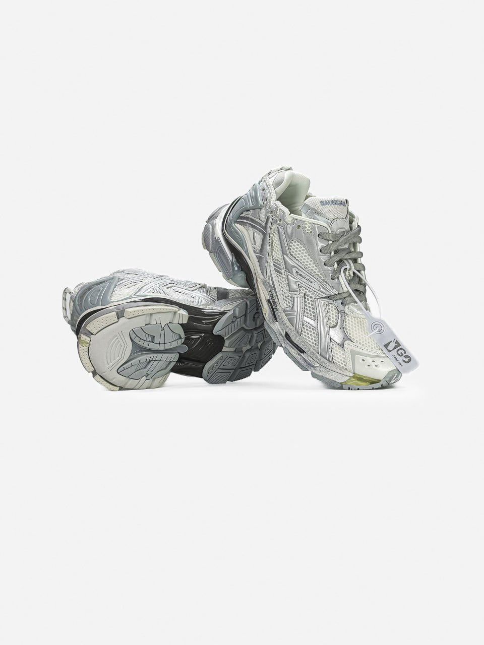 Balenciaga Runner Trainer White Silver