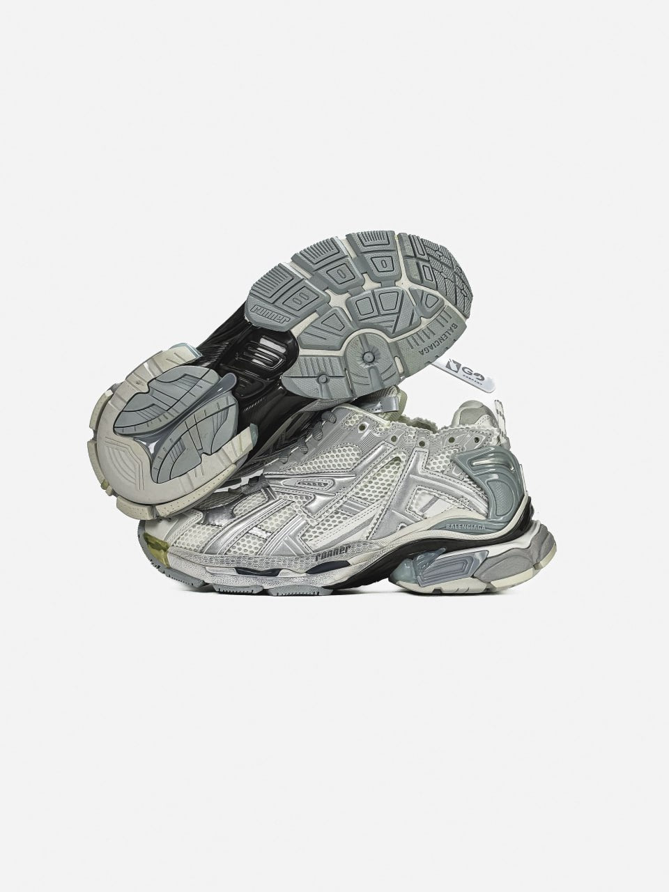 Balenciaga Runner Trainer White Silver