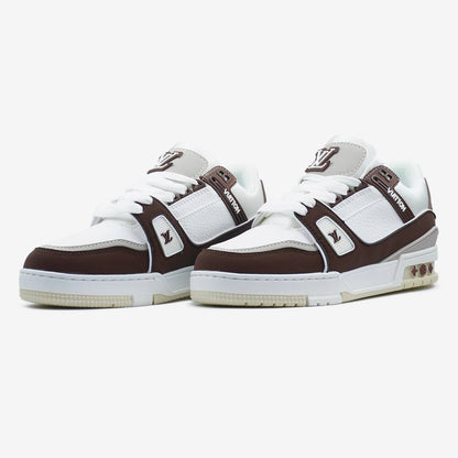 Louis Vuitton Trainer White Brown