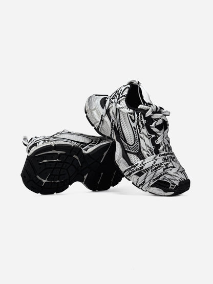 Balenciaga 3XL Extreme Laces Logo Sneaker in White Black