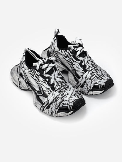 Balenciaga 3XL Extreme Laces Logo Sneaker in White Black