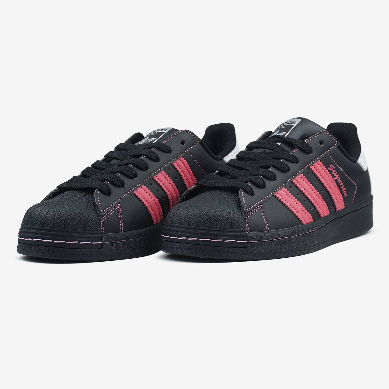 Adidas Superstar Black Pink Thread