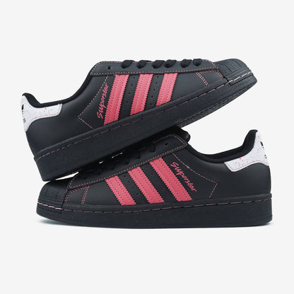 Adidas Superstar Black Pink Thread