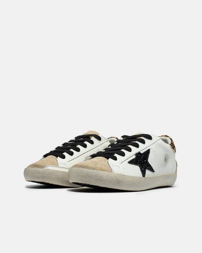 Golden Goose Superstar Leopard Black Glitter Star