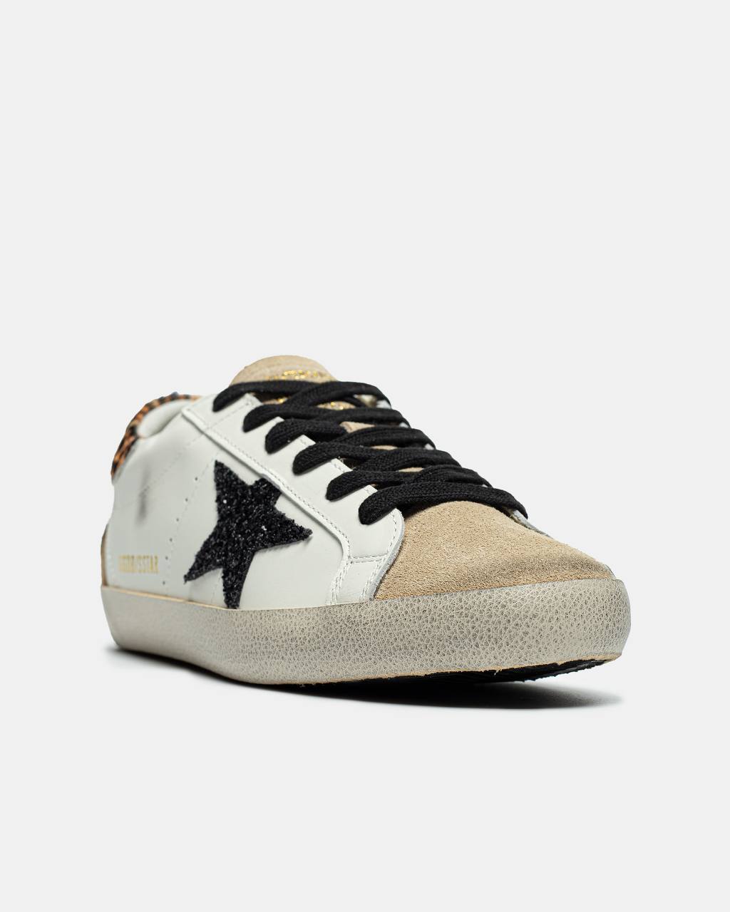 Golden Goose Superstar Leopard Black Glitter Star