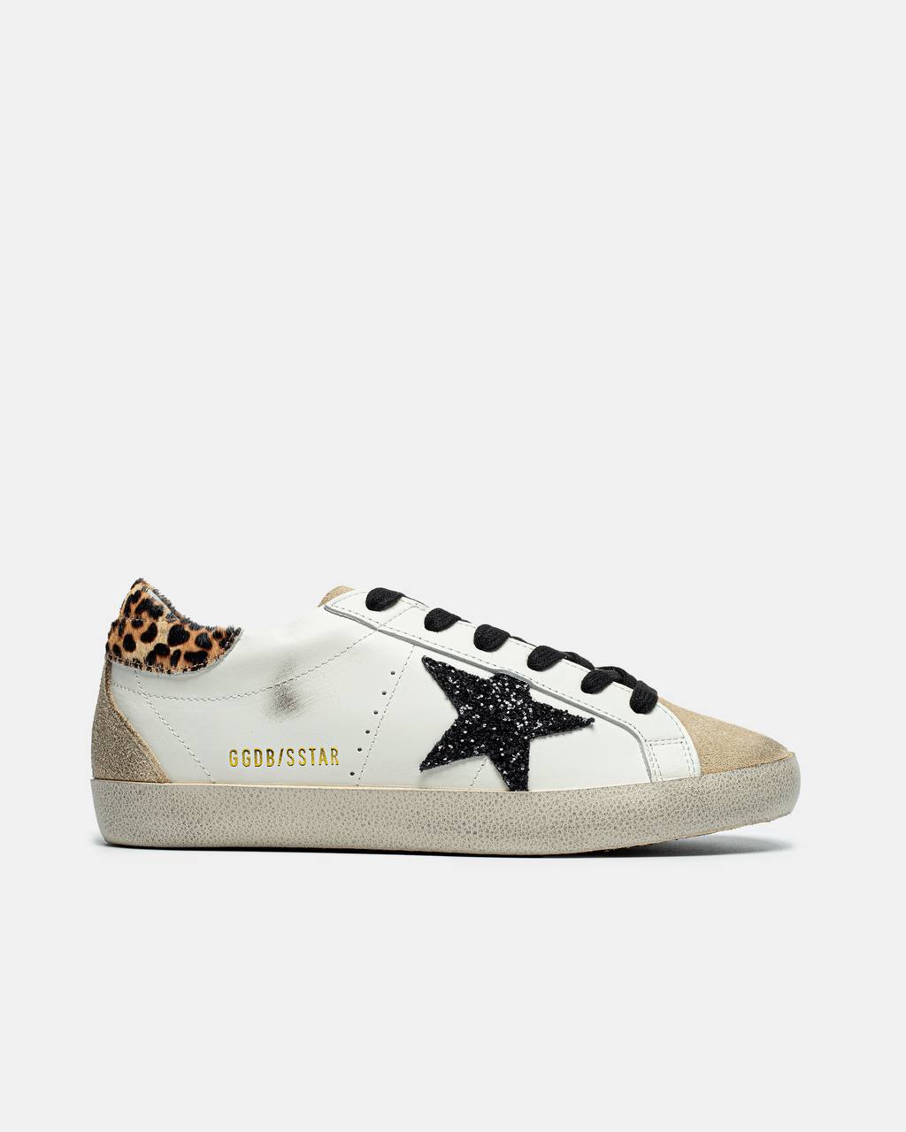 Golden Goose Superstar Leopard Black Glitter Star
